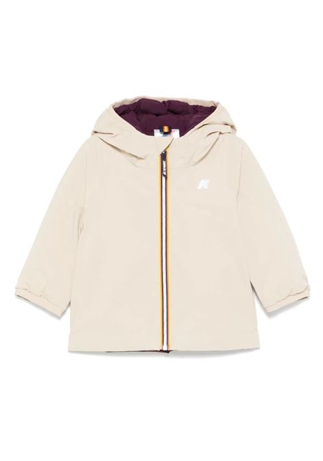 Giubbino imbottito K-WAY KIDS | K71338WAVS BEIGE GREY/VIOLETDKPURPLE